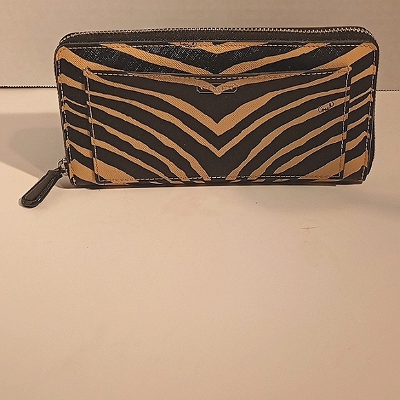 Coach Handbags - Natural zebra print Coach wallet